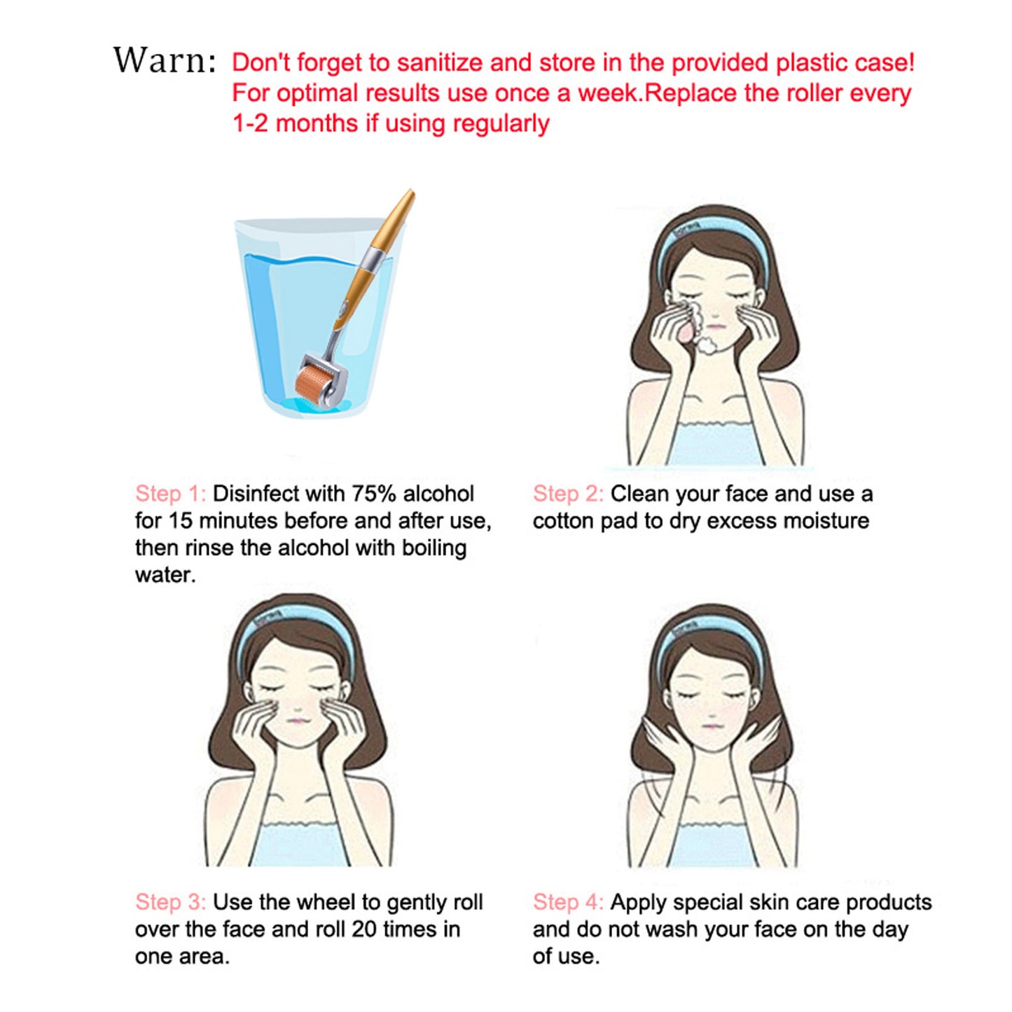 Derma Roller 192 Titanium 1.0mm Microneedling Roller