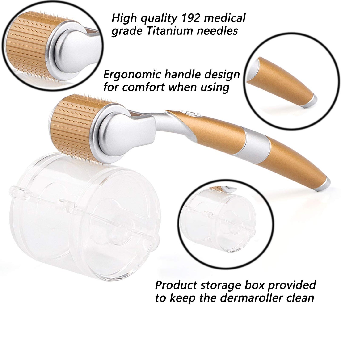 Derma Roller 192 Titanium 1.0mm Microneedling Roller