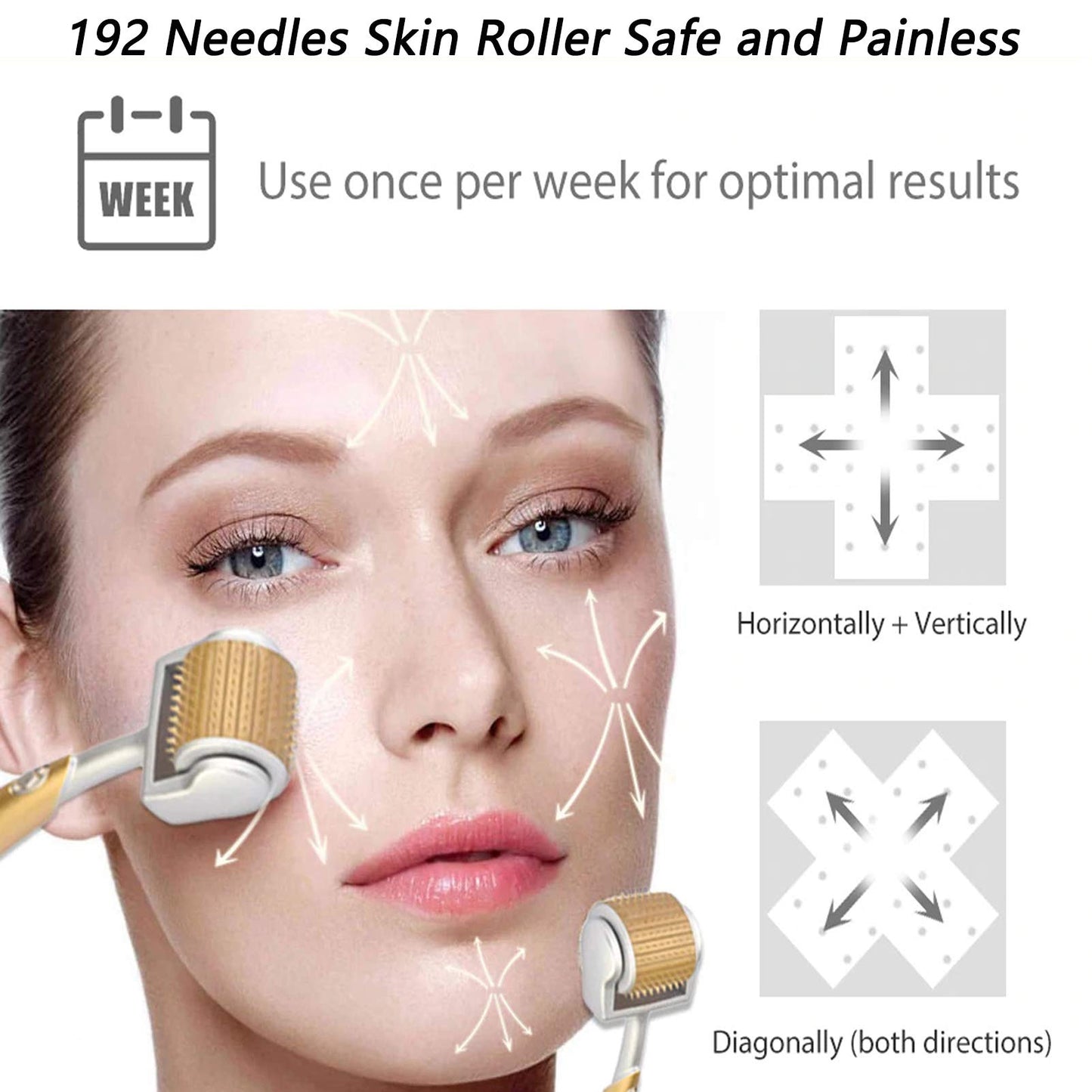 Derma Roller 192 Titanium 1.0mm Microneedling Roller